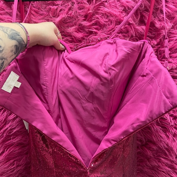 NWT Hot Pink Sequin Bow Dress - Picture 10 of 10